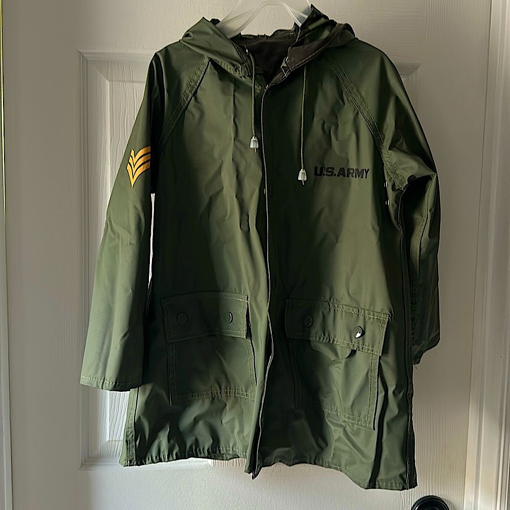 Army/Camo Reversible Raincoat Sz S